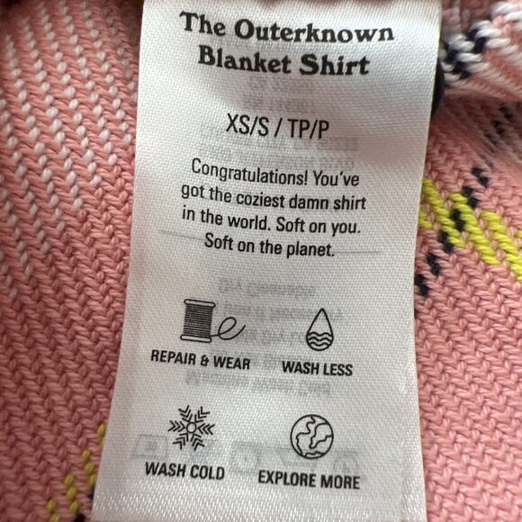 NWT Outerknown Blanket Shirt XS/S Button Up Shacket Pink Plaid Organic Cotton - Picture 7 of 12